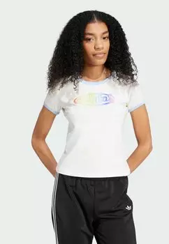 Футболка с принтом GRAPHIC SLIM TEE Adidas Originals, белый