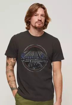 Футболка с принтом GRAPHIC Superdry, темно-серый