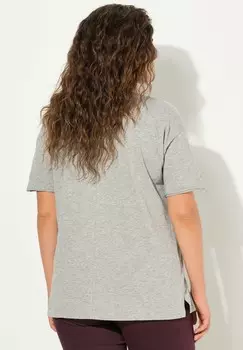 Футболка с принтом GRAPHIC Ulla Popken, цвет Mottled Light Grey