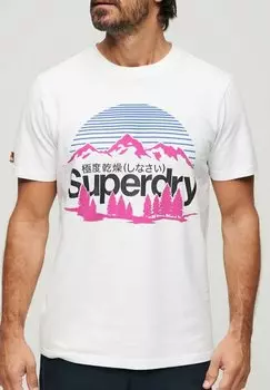 Футболка с принтом GREAT OUTDOORS GRAPHIC Superdry, цвет optic