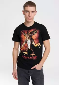 Футболка с принтом GREMLIN-FRONTPRINT LOGOSHIRT, цвет schwarz
