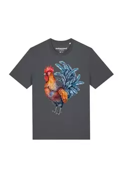 Футболка с принтом GRIMMIGER GOCKEL watapparel, антрацит