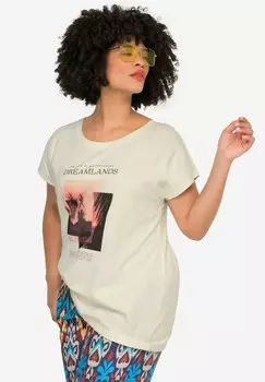 Футболка с принтом GROSSER RUNDHALS BERSCHNITTENE SCHULTERN Angel of Style, кремовый