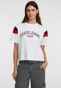 Футболка с принтом Guess Jeans, белый