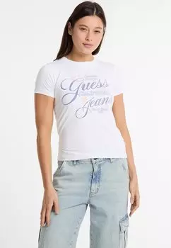 Футболка с принтом Guess Jeans, белый