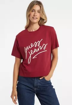 Футболка с принтом Guess Jeans, красный