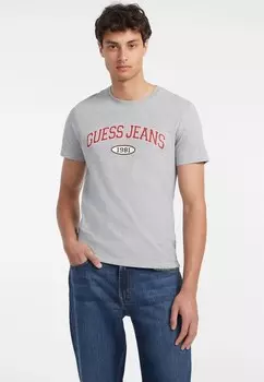 Футболка с принтом Guess Jeans, серый