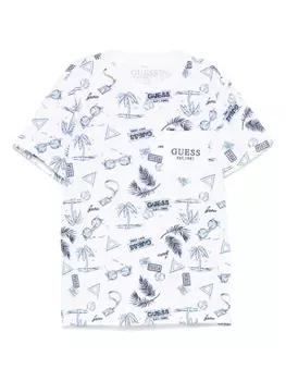 Футболка с принтом guess kids, белый