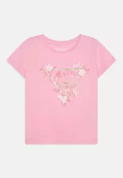 Футболка с принтом Guess, розовый