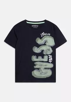 Футболка с принтом Guess, темно-синий