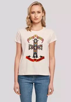 Футболка с принтом GUNS N ROSES APPETITE FOR DESTRUCTION F4NT4STIC, розовый
