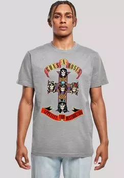 Футболка с принтом GUNS N ROSES BAND APPETITE FOR DESTRUCTION F4NT4STIC, серый