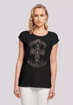 Футболка с принтом GUNS 'N' ROSES HARD ROCK MUSIK BAND F4NT4STIC, черный