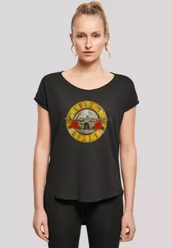Футболка с принтом GUNS 'N' ROSES VINTAGE LOGO ROCK MUSIC BAND F4NT4STIC, черный