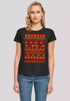 Футболка с принтом GUNS N' ROSES WEIHNACHTEN F4NT4STIC, черный