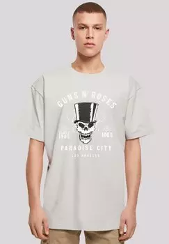 Футболка с принтом GUNS 'N' ROSES WHISKEY LABEL ROCK BAND F4NT4STIC, светло-серый