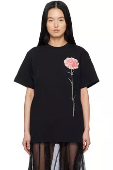 Футболка с принтом гвоздики с коротким рукавом Simone Rocha, черный