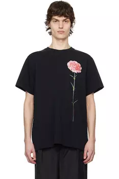 Футболка с принтом гвоздики с коротким рукавом Simone Rocha, черный