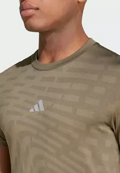 Футболка с принтом GYM+ SEAMLESS adidas, оливково-зеленый