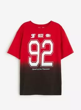 Футболка с принтом H&M 92 Printed Jersey, красный