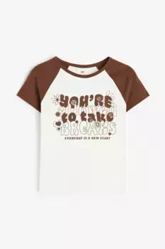 Футболка с принтом H&M, белый