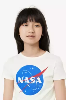 Футболка с принтом H&M, белый