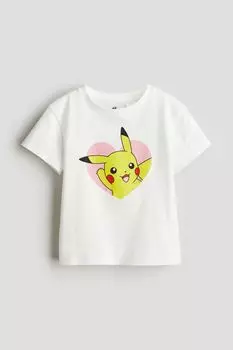 Футболка с принтом H&M, белый