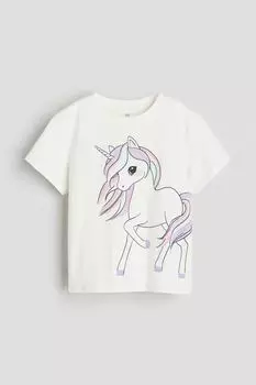 Футболка с принтом H&M, белый
