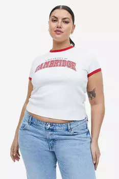 Футболка с принтом H&M, белый