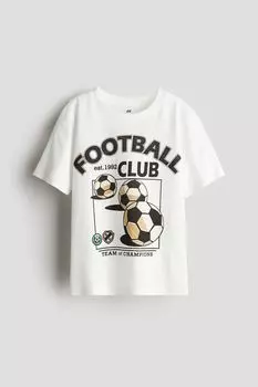 Футболка с принтом H&M, белый