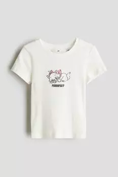 Футболка с принтом H&M, белый