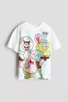 Футболка с принтом H&M, белый