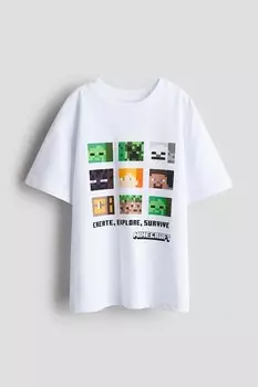 Футболка с принтом H&M, белый