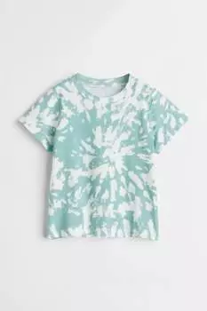 Футболка с принтом H&M, белый/тай-дай (Рост 68 см)