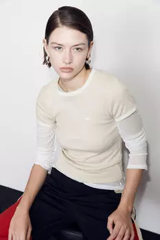 Футболка с принтом H&M, бежевый