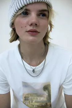 Футболка с принтом H&M, бежевый