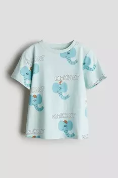 Футболка с принтом H&M, бирюзовые