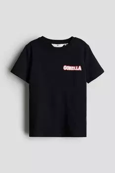 Футболка с принтом H&M, черный