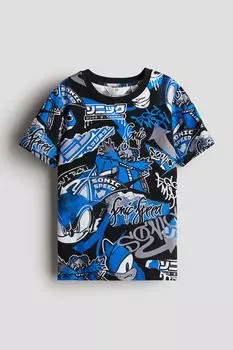 Футболка с принтом H&M, черный