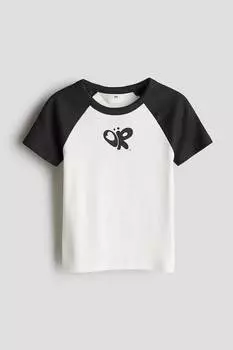 Футболка с принтом H&M, черный