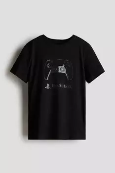 Футболка с принтом H&M, черный