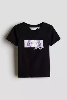 Футболка с принтом H&M, черный