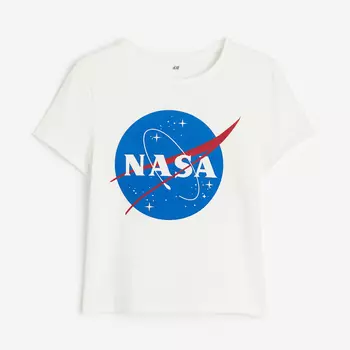 Футболка с принтом H&M NASA, белый