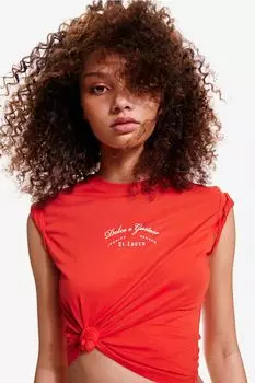 Футболка с принтом H&M, оранжевый