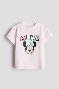 Футболка с принтом H&M, розовый
