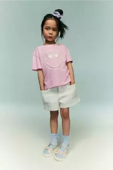 Футболка с принтом H&M, розовый