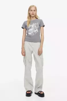 Футболка с принтом H&M, серый