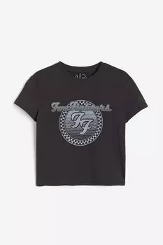 Футболка с принтом H&M, серый