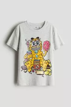 Футболка с принтом H&M, серый