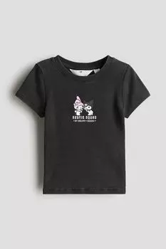 Футболка с принтом H&M, серый